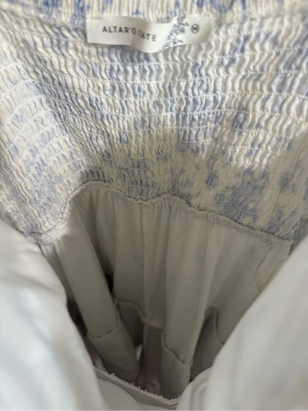 Altar'd State White and Light Blue Bow-Front romper - Picture 11 of 11